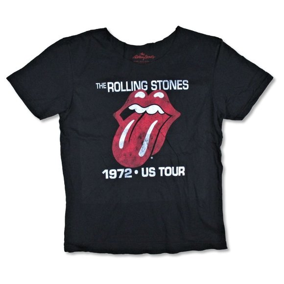 the Rolling Stones Tops - The Rolling Stones 1972 US Tour With Cut Neck Tee in Black XL Womens